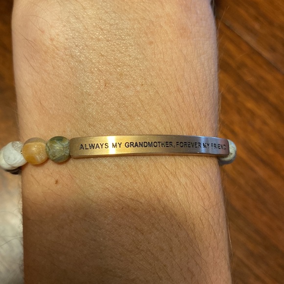 Inspire me bracelet” always my grandmother forever my friend “sunstone beads - Picture 12 of 13